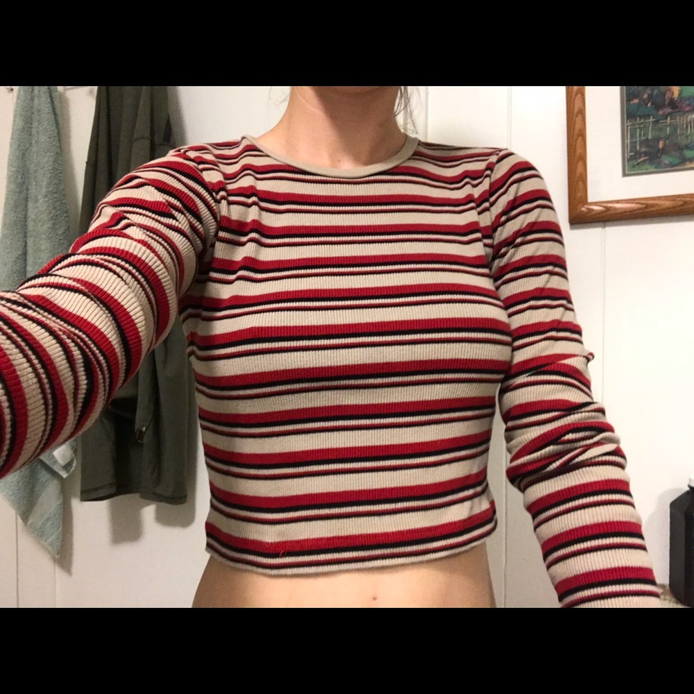 Long sleeve brandy Melville striped top one size